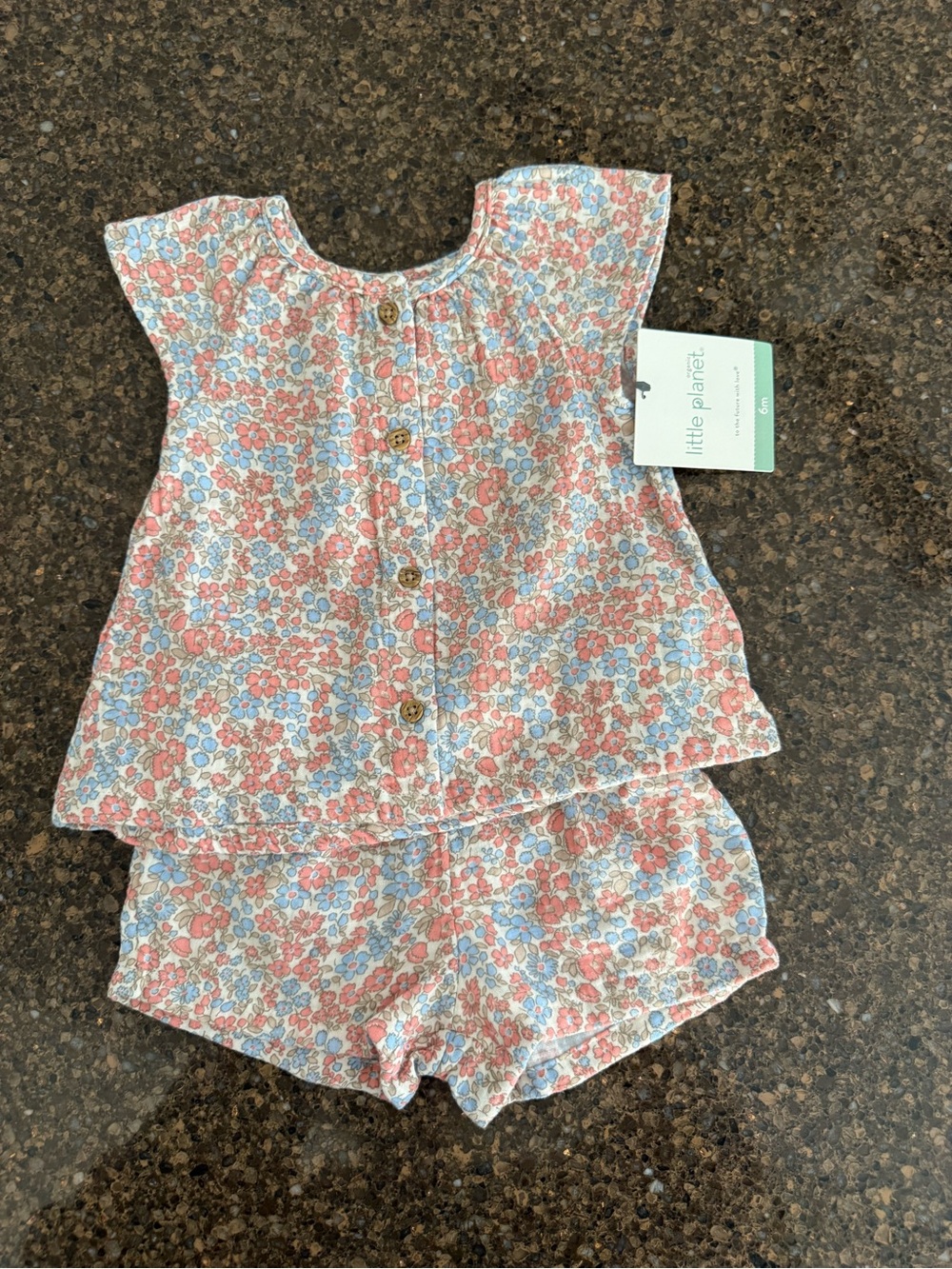 Little Planet - Pink Floral Baby Girl Linen set